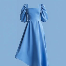 A fashionable dress featuring a square neckline and voluminous puffed sleeves