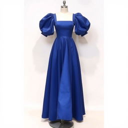 A beautiful dress featuring a square neckline, adorned with voluminous puffed sleeves