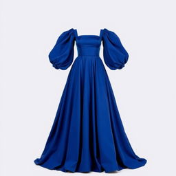 A beautiful dress featuring a square neckline, adorned with voluminous puffed sleeves