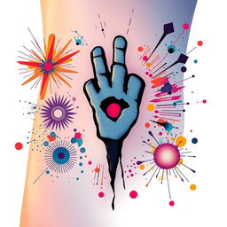 A striking and unforgettable illustration of a birthmark shaped like an icon of rebellion, artistically designed to resemble a symbol of freedom and defiance