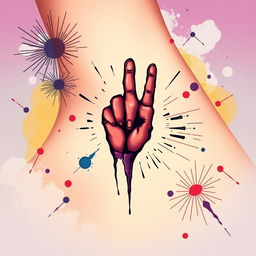 A striking and unforgettable illustration of a birthmark shaped like an icon of rebellion, artistically designed to resemble a symbol of freedom and defiance