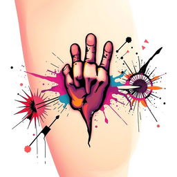 A striking and unforgettable illustration of a birthmark shaped like an icon of rebellion, artistically designed to resemble a symbol of freedom and defiance