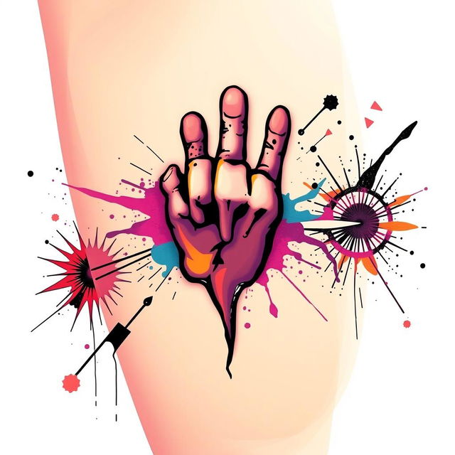 A striking and unforgettable illustration of a birthmark shaped like an icon of rebellion, artistically designed to resemble a symbol of freedom and defiance