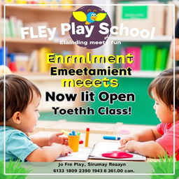 Join Fly Play School, where learning meets fun! Enrollments are now open for Pre-Primary to 5th Class