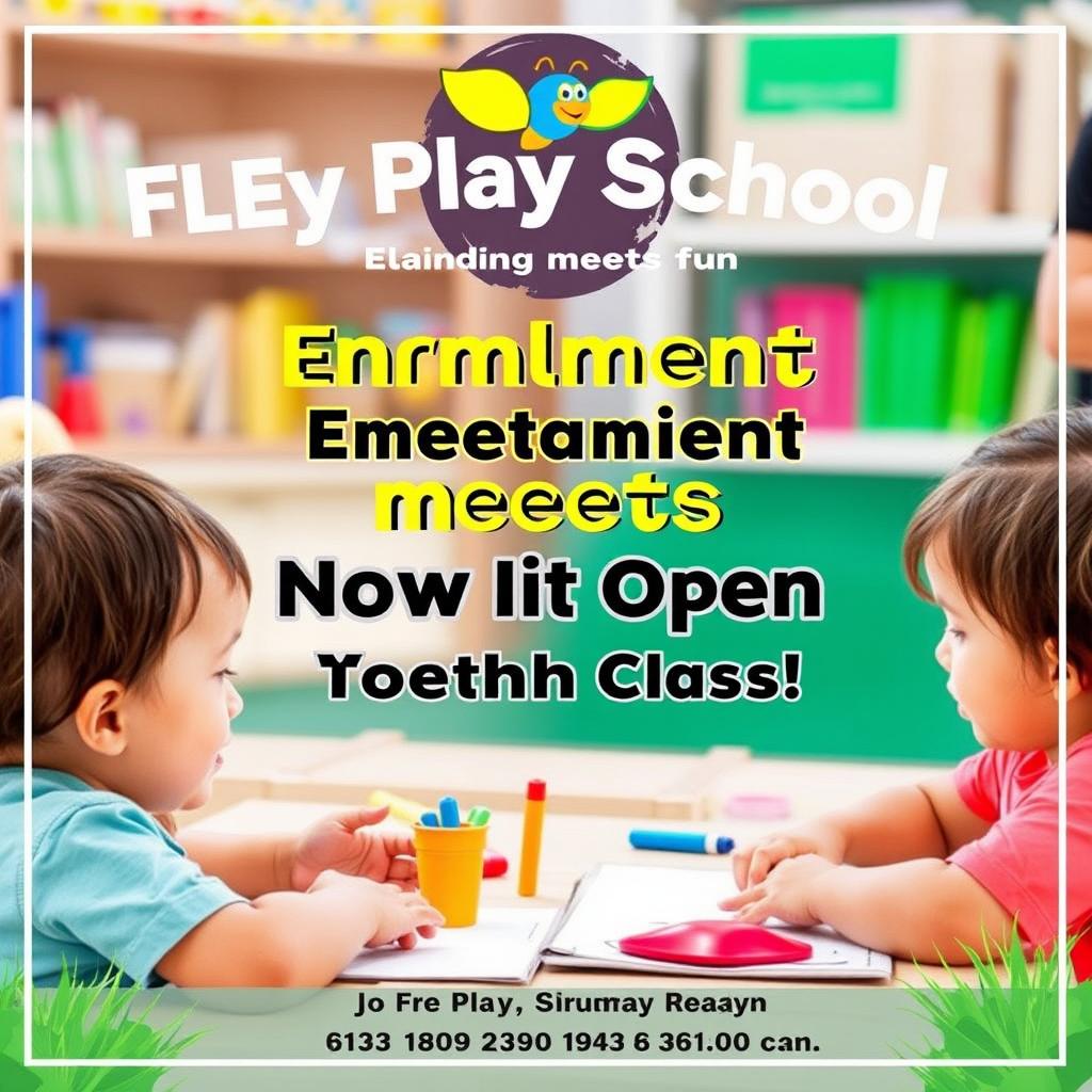 Join Fly Play School, where learning meets fun! Enrollments are now open for Pre-Primary to 5th Class