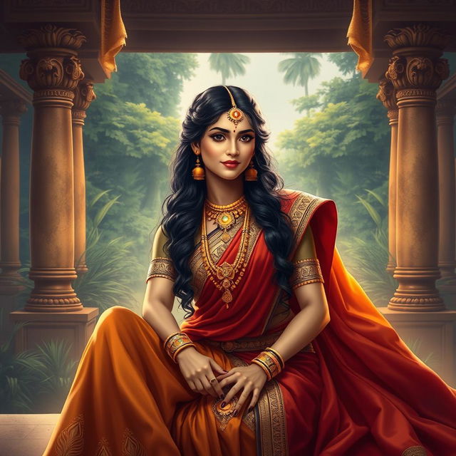 A beautiful depiction of Draupadi, the legendary character from the Indian epic Mahabharata