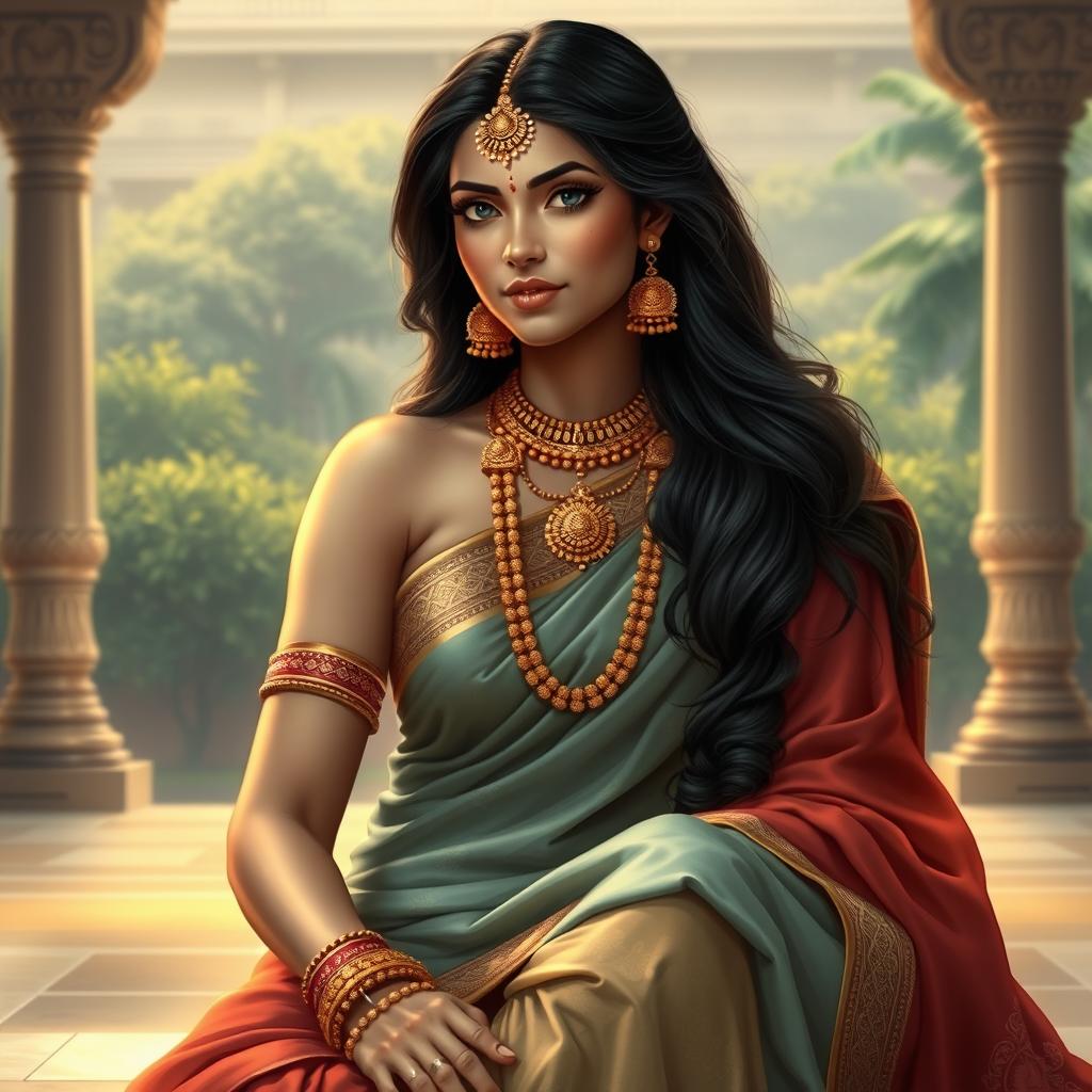 A beautiful depiction of Draupadi, the legendary character from the Indian epic Mahabharata