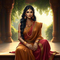 A beautiful depiction of Draupadi, the legendary character from the Indian epic Mahabharata