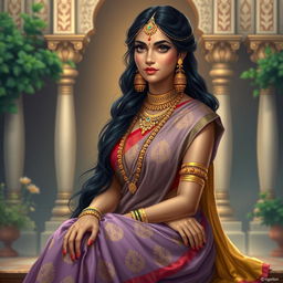 A beautiful depiction of Draupadi, the legendary character from the Indian epic Mahabharata
