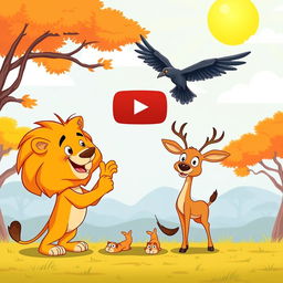 A vibrant and humorous cartoon-style YouTube thumbnail featuring a lion on the left side comically proposing to a lioness with a playful expression