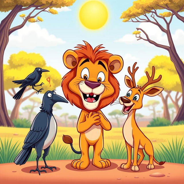 A vibrant and humorous cartoon-style YouTube thumbnail depicting a lion in the center, comically proposing to a lioness right in front of him with an exaggerated romantic expression