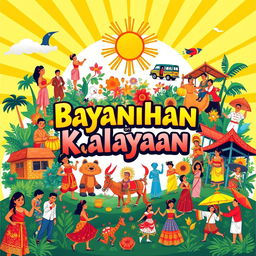 A vibrant poster showcasing the rich cultural heritage of the Philippines featuring traditional elements
