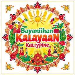 A vibrant poster showcasing the cultural heritage of the Philippines featuring traditional elements