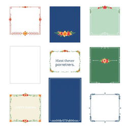 A collection of simple border designs suitable for posters, featuring various styles such as geometric patterns, floral motifs, and minimalist edges