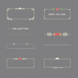 A collection of simple border designs suitable for posters, featuring various styles such as geometric patterns, floral motifs, and minimalist edges