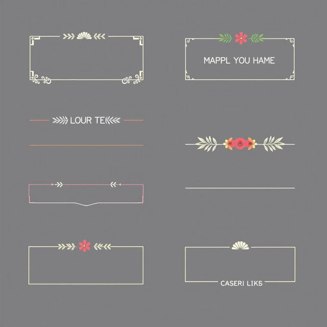 A collection of simple border designs suitable for posters, featuring various styles such as geometric patterns, floral motifs, and minimalist edges