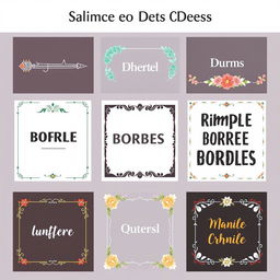 A collection of simple border designs suitable for posters, featuring various styles such as geometric patterns, floral motifs, and minimalist edges