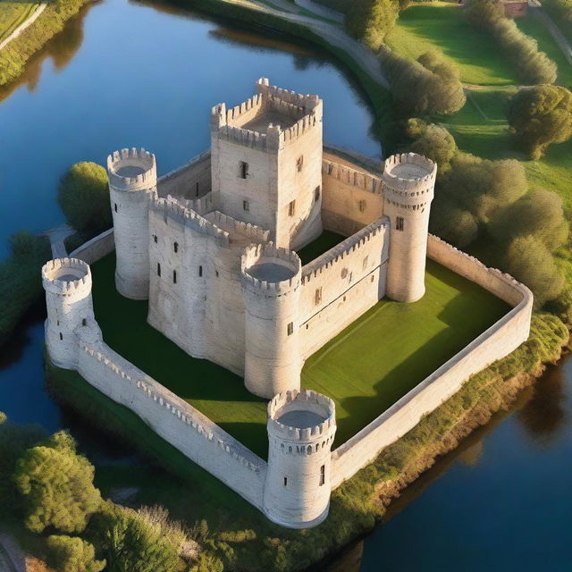 An award-winning, highest quality, original shot, documentary photo of a magnificent 14th century Spanish castle