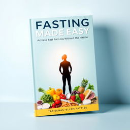 The book cover design for 'Fasting Made Easy: Achieve Fast Fat Loss Without the Hassle' features a clean and inviting layout that captures the essence of simplicity and wellness