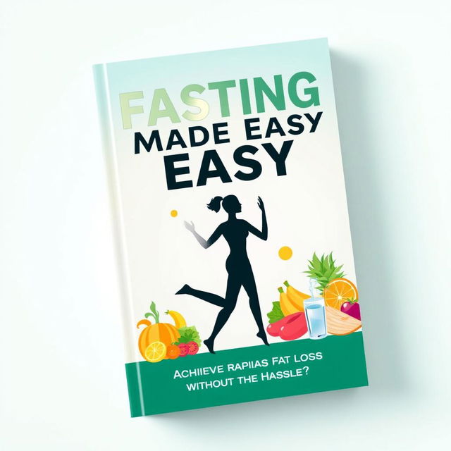 The book cover design for 'Fasting Made Easy: Achieve Fast Fat Loss Without the Hassle' showcases a modern and inviting look that highlights the ease of fasting for weight loss