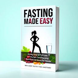 The book cover design for 'Fasting Made Easy: Achieve Fast Fat Loss Without the Hassle' showcases a minimalist yet striking look that resonates with the theme of effortless weight loss