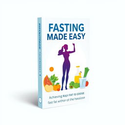 The book cover design for 'Fasting Made Easy: Achieve Fast Fat Loss Without the Hassle' presents a contemporary and engaging aesthetic that reflects the simplicity and effectiveness of fasting