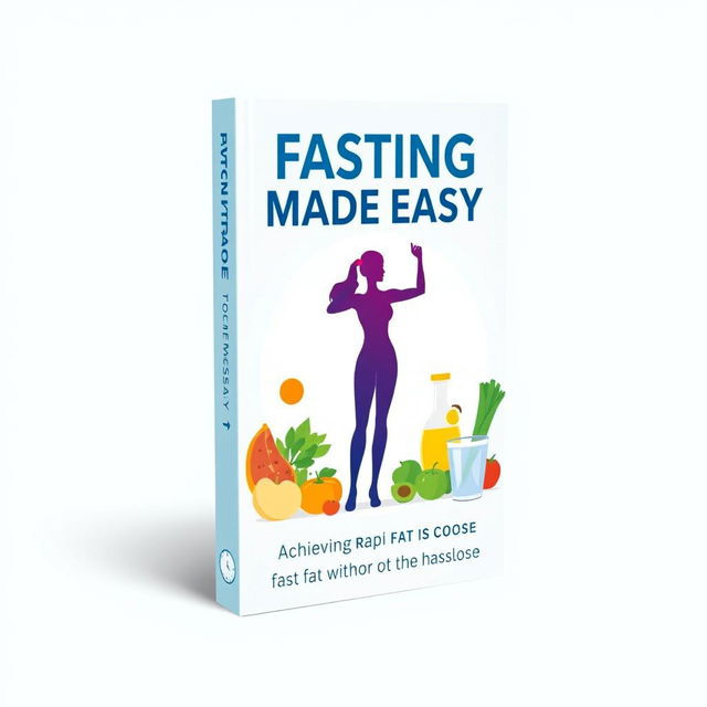 The book cover design for 'Fasting Made Easy: Achieve Fast Fat Loss Without the Hassle' presents a contemporary and engaging aesthetic that reflects the simplicity and effectiveness of fasting