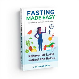 The book cover design for 'Fasting Made Easy: Achieve Fast Fat Loss Without the Hassle' presents a contemporary and engaging aesthetic that reflects the simplicity and effectiveness of fasting