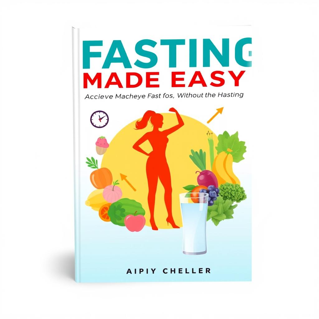 The book cover design for 'Fasting Made Easy: Achieve Fast Fat Loss Without the Hassle' presents a contemporary and engaging aesthetic that reflects the simplicity and effectiveness of fasting