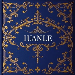 A stunning book cover design featuring a deep blue background, with intricate golden patterns swirling across the surface