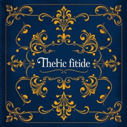 A stunning book cover design featuring a deep blue background, with intricate golden patterns swirling across the surface