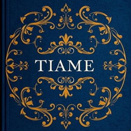 A stunning book cover design featuring a deep blue background, with intricate golden patterns swirling across the surface