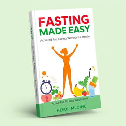 The book cover design for 'Fasting Made Easy: Achieve Fast Fat Loss Without the Hassle' features a clean and modern aesthetic that captures the essence of straightforward weight loss