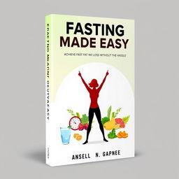 The book cover design for 'Fasting Made Easy: Achieve Fast Fat Loss Without the Hassle' features a clean and modern aesthetic that captures the essence of straightforward weight loss