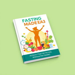 The book cover design for 'Fasting Made Easy: Achieve Fast Fat Loss Without the Hassle' features a clean and modern aesthetic that captures the essence of straightforward weight loss