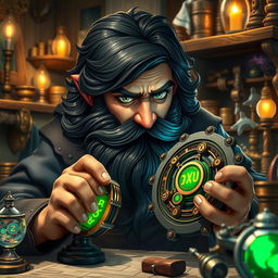 A highly detailed and realistic art style featuring a male gnome wizard who embodies dexterity and perfectionism