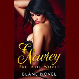 An enticing and captivating book cover for an erotic novel, featuring an elegant and mysterious woman in luxurious lingerie