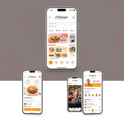 A visually stunning mockup of a mobile application for 'El Palomar', showcasing an attractive user interface