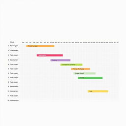 A detailed Gantt chart illustrating a comprehensive work schedule for a project