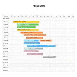 A detailed Gantt chart illustrating a comprehensive work schedule for a project
