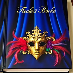 A captivating book cover featuring an ornate Venetian mask at the center, intricately designed with gold and intricate patterns