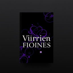 A striking book cover design featuring a rich black background with vibrant violet accents