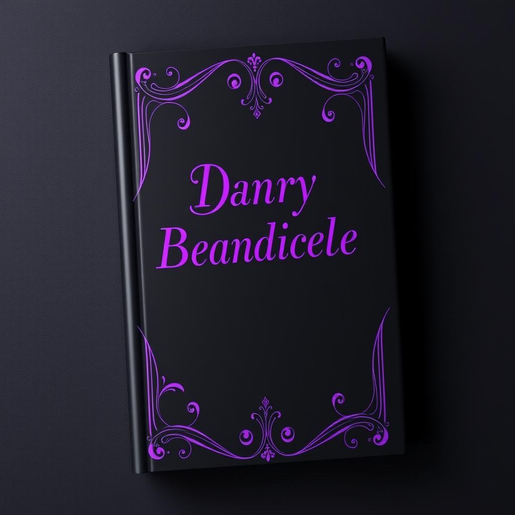 A captivating book cover design featuring a rich black background with elegant purple accents