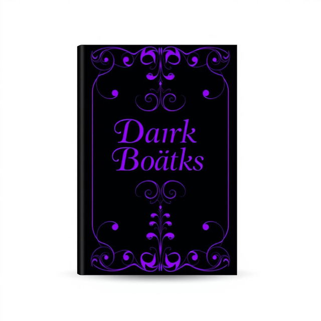 A captivating book cover design featuring a rich black background with elegant purple accents