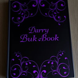 A captivating book cover design featuring a rich black background with elegant purple accents