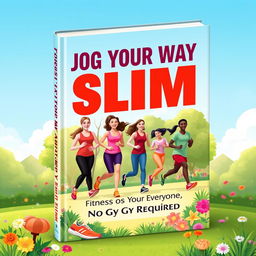 A captivating book cover design for 'Jog Your Way Slim: Fitness for Everyone, No Gym Required'
