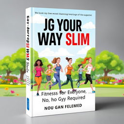 A captivating book cover design for 'Jog Your Way Slim: Fitness for Everyone, No Gym Required'