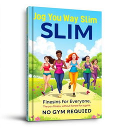 A captivating and energetic book cover design for 'Jog Your Way Slim: Fitness for Everyone, No Gym Required'