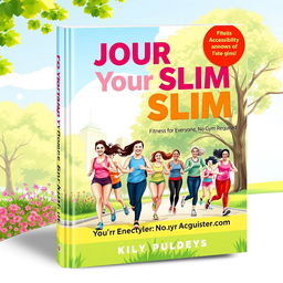 An inspiring book cover design for 'Jog Your Way Slim: Fitness for Everyone, No Gym Required'