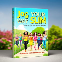 An inspiring book cover design for 'Jog Your Way Slim: Fitness for Everyone, No Gym Required'